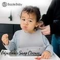 thumbnail image 5 of Bazzle Baby Silicone Bib for Baby with Food Catcher - Waterproof Roll Up and Button Feeding Bib for Toddler Eating 2-Pk, 5 of 7