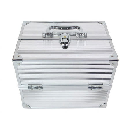 Creative Options Four Tray 11.25 Storage Case Brushed Silver