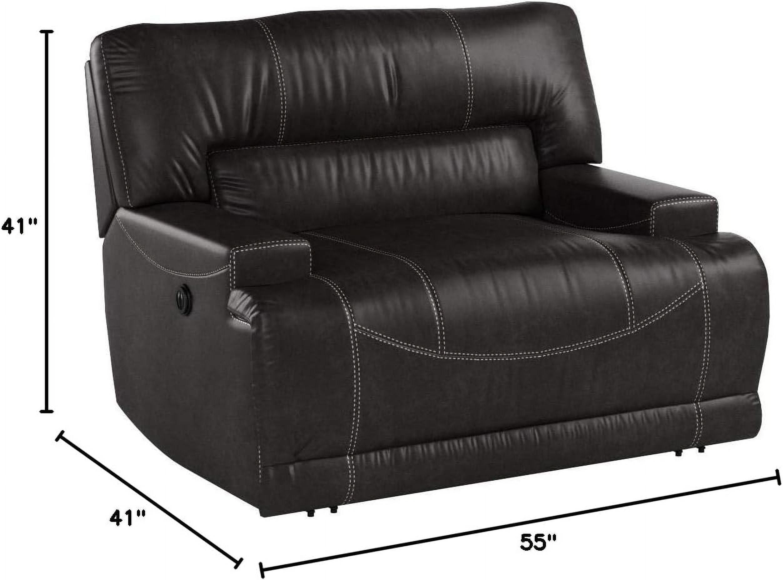 Ashley Furniture McCaskill Leather Reclining Sofa in Gray