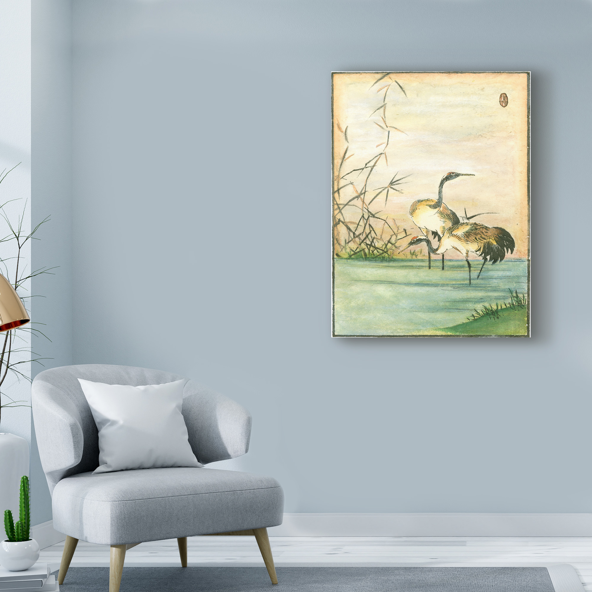 Trademark Fine Art 'Oriental Cranes II' Canvas Art by Vision Studio