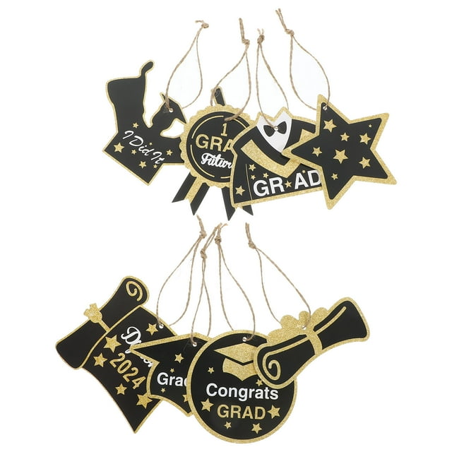 OULII Graduation Party Supplies Gold Paper Centerpieces for Graduation Party 8pcs