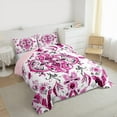 thumbnail image 2 of Manfei Bohemian Theme Flower Bedding Comforter Set,Retro Rustic Floral Twin Comforter Sets,Pink White Bedding Set For Men Women,Ultra Soft Home Decor Reversible,2pcs, 2 of 7