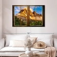 thumbnail image 2 of Elephant Stock Window To Golden Mountain Wall Art - Horizontal Canvas Wall Art - Living Room Wall Decor - Nature Canvas - Brown And Blue Decor - 45" x 30", 2 of 8