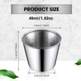thumbnail image 4 of 48 paquetes de vasos para salsa de condimentos de 1,5 oz/45 ml, vasos de acero inoxidable para salsa de inmersión, platos reutilizables para condimentos, 4 of 7
