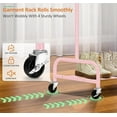 thumbnail image 4 of Heavy Duty Clothing Racks for Hanging Clothes Rack, 43" Wide Rolling Garment Rack Metal Clothing Hanger Rack with Wheels Wardrobe Rack for Coats, Shirts, Dress (Pink), 4 of 7