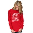 thumbnail image 3 of Popeye the Sailor Loves Not a Fighter Women's Long Sleeve T Shirt Brisco Brands M, 3 of 6
