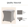 thumbnail image 6 of NPD Furniture Amelia 20" Fabric Nailhead Tufted Storage Ottoman in Gray, 6 of 10