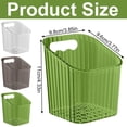 thumbnail image 3 of 1 Pc Storage Organizer Bins Wall Mounted Shower Caddy, Bathroom shelves Stackable Clear Plastic Toothbrush Holder Adhesive Hanging Bin for Bathroom, Kitchen, Cabinet, 3.85x3.77x4.33 Inch, Green, 3 of 9