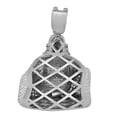 thumbnail image 5 of Men's Real Sterling Silver Simulated Diamond Buddha Pendant Meditation Charm 2'', 5 of 6