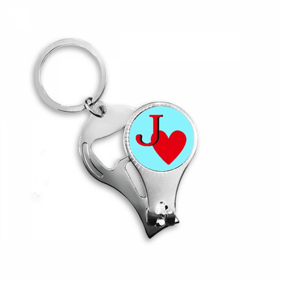 love jack heart j poker nail nipper key chain bottle opener clipper