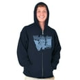thumbnail image 5 of Popeye Explore State of Washington WA Zip Up Hoodie Men's Women's Brisco Brands S, 5 of 6