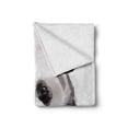 thumbnail image 2 of Animal Soft Flannel Fleece Throw Blanket, Watercolor Panda Bear Wildlife Zoo Theme Artwork Image, Cozy Plush for Indoor and Outdoor Use, 50" x 60", Beige White and Black, by Ambesonne, 2 of 6