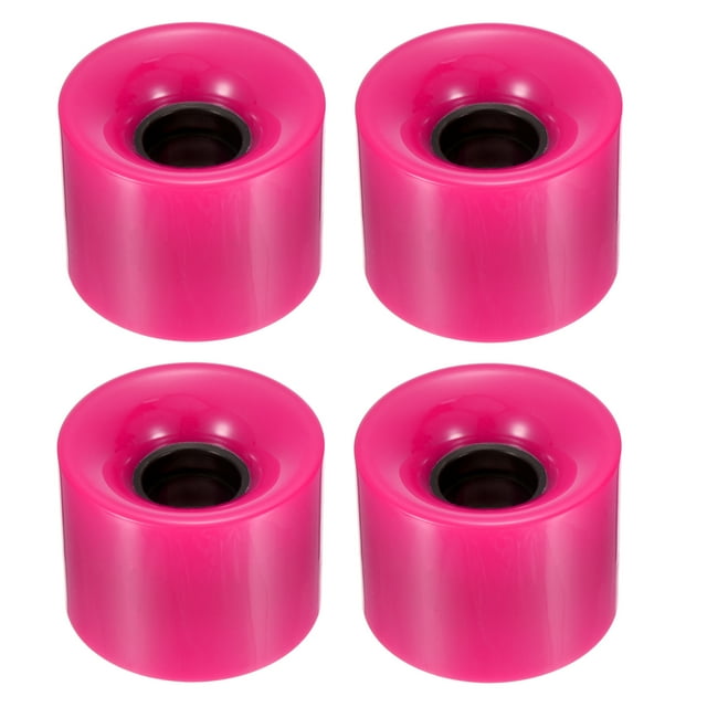 Unique Bargains Roues de Longboard 60mm Roues de Planche à Roulettes Roues de Rue pour Skateboards Roues de Cruiser 78A, Rouge Rose Lot de 4