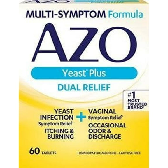 AZO Yeast Infection   Vaginal Symptom Relief, Lactose Free, 60ct, 4-Pack