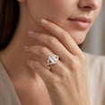 thumbnail image 4 of Rosec Jewels IGI Certified Lab Grown Diamond 4 Carat Engagement Ring with Split Shank - Emerald Cut Diamond Ring (E-VS1 Grade), 10K Yellow Gold, US 10.50, 4 of 8