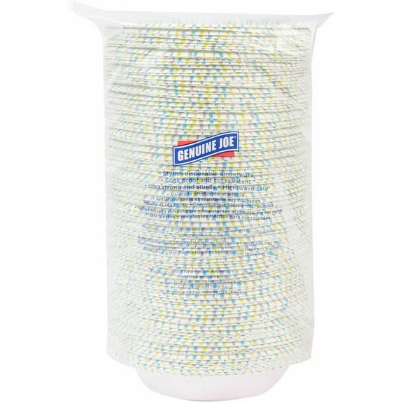Genuine Joe Solutions Disposable Paper Bowls, 12 oz, White, 125 Count (1 Pack)