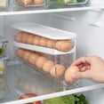 thumbnail image 1 of Dispensador de huevos con tapa - Organizador transparente de huevos para nevera, caja de almacenamiento para refrigerador con diseño deslizante para puerta lateral, apilable y fácil acceso, 1 of 4