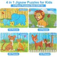 thumbnail image 2 of Wooden Jigsaw Puzzles Including Lion Elephant Deer for Children Preschool Learning Educational Puzzles Toys for Boys and Girls, 2 of 4