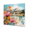thumbnail image 2 of Designart "Ancient ruins Athens II In Pink and Blue"Athens Metal Wall Art Pink Industrial Office Room Wall Art, 2 of 6