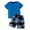 Blue#01, variant on Yeaiivve Boys Girls Vacation Outfits Tropical Palm Tree 2 Piece Set Crew Neck Short Sleeve Top & Elastic Waist Shorts Beach Casual Wear for Kids 3-12Y