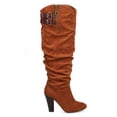 thumbnail image 2 of New Women Qupid Madge-31 Knee High Suede Chunky Heel Belted Slouch Boot Size, 2 of 5