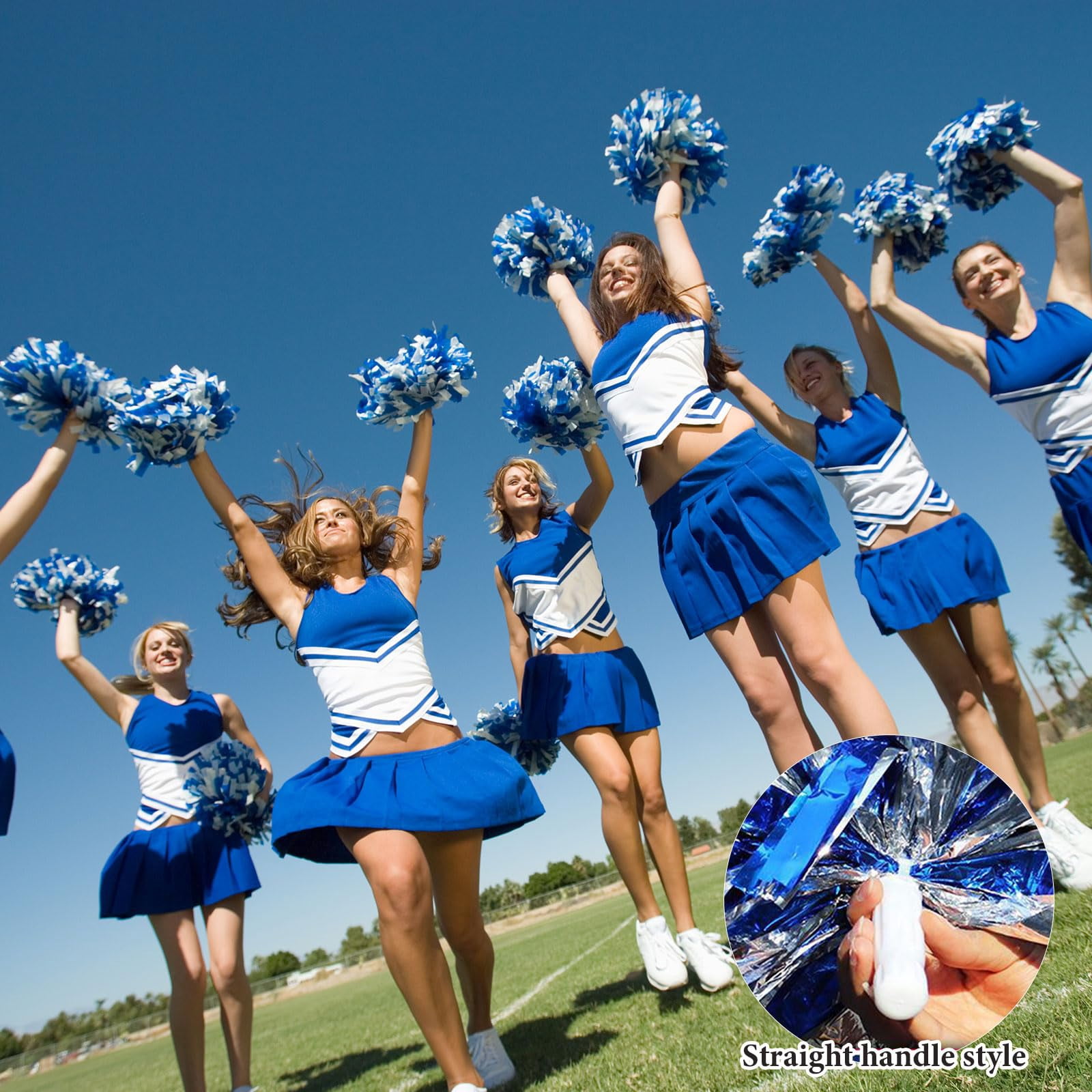 24 Pcs Cheerleading poms,pom poms Cheerleading with Handle Style Cheer Pom Pomsfor Dance, Matches, Team Spirit Sports