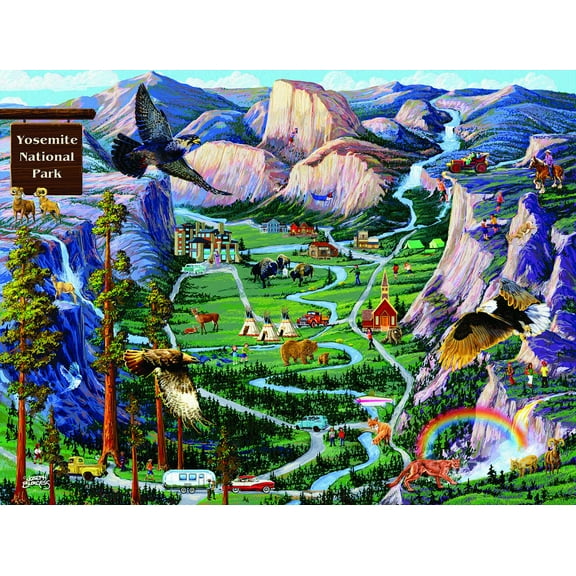 SUNSOUT INC - Yosemite Adventures - 500 pc Jigsaw Puzzle by Artist: Joseph Burgess - Finished Size 18" x 24" - MPN# 38890