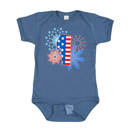 

Inktastic First Birthday- Fourth of July Fireworks Gift Baby Boy or Baby Girl Bodysuit