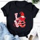 thumbnail image 2 of Camiseta de manga corta con cuello redondo y estampado de San Valentín para mujer Pompotops  hfajkhk125138, 2 of 4