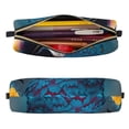 thumbnail image 2 of Disketp Modern Style Blue Parrot Estuche de Lápices de Cuero con Cierre, Estuche Compacto para Papelería, Bolígrafos y Accesorios Pequeños, 2 of 7