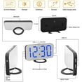 thumbnail image 6 of Digital Alarm Clock,Mirror Surface LED Electronic Clocks,with USB Charger,Snooze Model, Auto/Custom Brightness,for Office Table Bedroom Nightstand(Black-Blue), 6 of 16