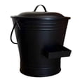 thumbnail image 1 of Cubo para cenizas de chimenea, herramienta para fogatas de exterior con tapa, color negro, resistente al calor, accesorios robustos para chimenea,, 1 of 8