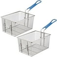 thumbnail image 1 of Panier de Friteuse 2 Pcs, Panier à Frire en Acier Inoxydable avec Poignée Antidérapante, Passoire Carrée Robuste pour Aliments pour Usage Domestique et Commercial, 1 of 8