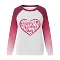 thumbnail image 4 of BLVB Women Valentines Shirts Round Neck Long Sleeve Casual Heart T Shirt Love Graphic Sweatshirt Pullover Fashion Tops, 4 of 5