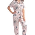 thumbnail image 5 of Unique Bargains Women's 2pcs Floral Button Down Pajama Set Nightwear Sleepwear Sets, 5 of 5