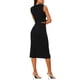 thumbnail image 3 of INSPIRAR CHIC Conjuntos de Dos Piezas Sin Mangas de Verano para Mujeres, Top Corto y Falda Drapada con Abertura Lateral, Talla XL, Negro, 3 of 6