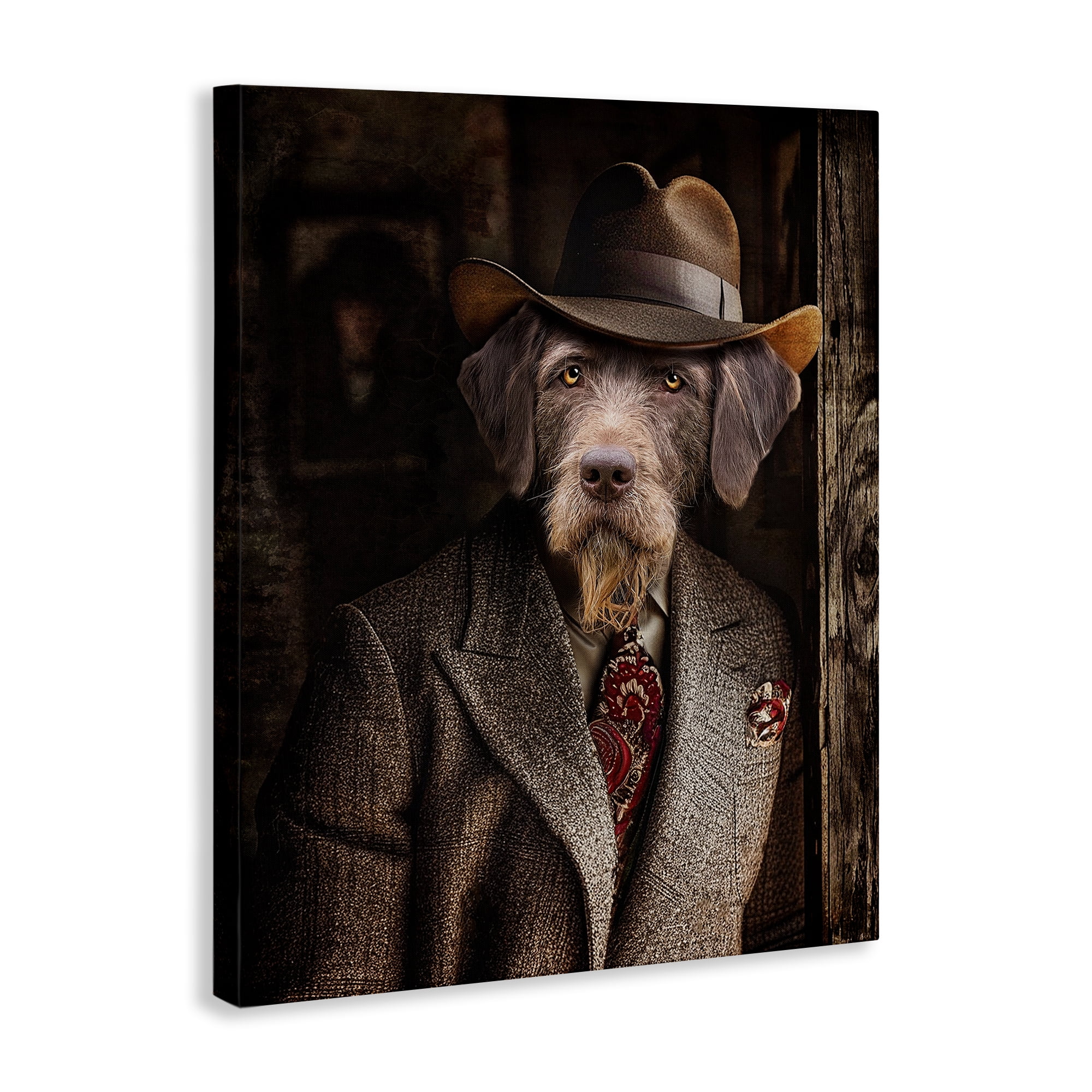 Stupell Industries Classic Dog in Suit Animals & Insects Painting Gallery Wrapped Canvas Art Print Wall Art, 16 x 20