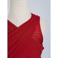 thumbnail image 4 of Raenseen Girls Rhinestone Skating Leotard Lyrical Ballet Dance Dress Cutout Back Dress Performance Costume Burgundy 10, 4 of 7