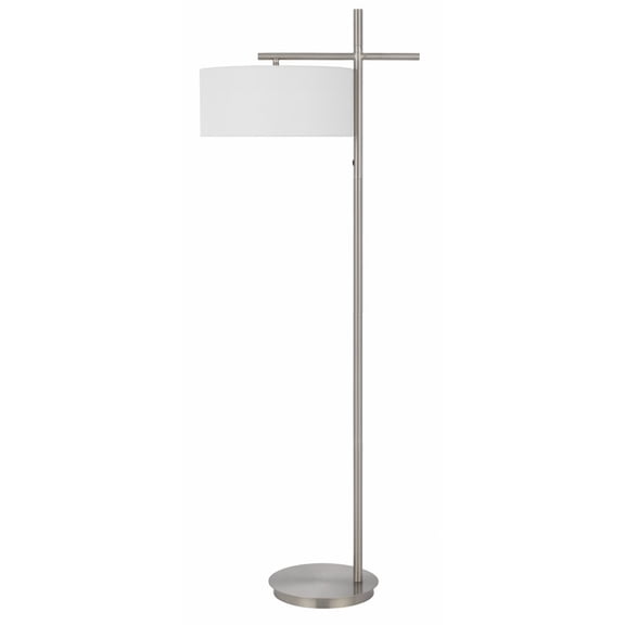 Cal Lighting Laval 1-Light Metal Floor Lamp with Pole Rocker Switch in Silver