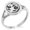Silver, variant on Stainless Steel Kawari Katabami Edamaru Kamon Crest Minimalist Oval Top Polished Statement Signet Ring