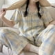 thumbnail image 4 of Conjunto de pijamas de manga corta con dibujos animados para mujer, pantalones largos, cárdigan cómodo, Tops, lindo, primavera, verano, otoño, 4 of 4