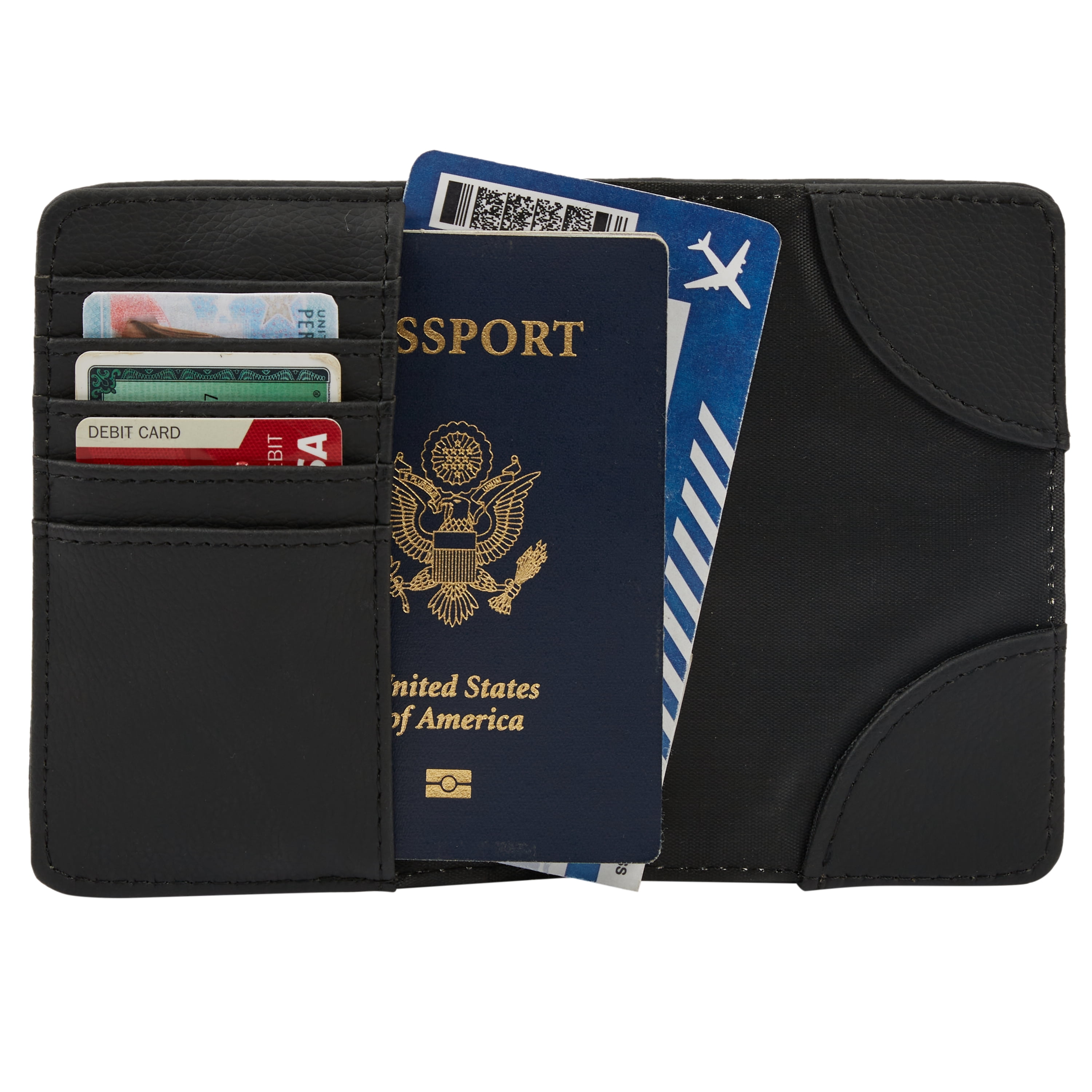 Protégé Soft Passport Wallet Holder with RFID Protection in Black