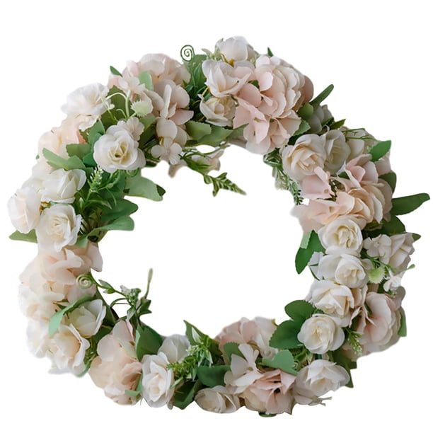 Guirnalda de flores para puerta artificial, oficina en casa, colgante, simulación, decoración floral, banquete de boda, corona de flores falsas, champán AweSitey HA9087-06B