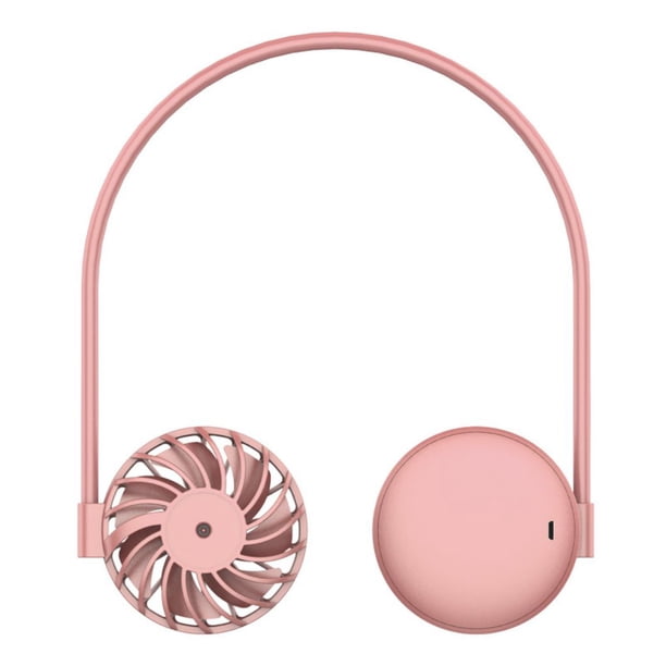 Ventilador personal 5W Ventilador de enfriamiento de cuello colgante recargable Enfriador de aire portátil ajustable de 360 °, rosa kenally HA004905-01B