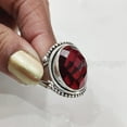thumbnail image 5 of Natural Checker Garnet Ring, Women's Garnet Ring, January Birthstone, Bohemian Band, 925 Sterling Silver, Womens Ring, Christmas, Thanksgiving, Handmade, Statement Jewelry, Natural Gemstone Ring, 5 of 7