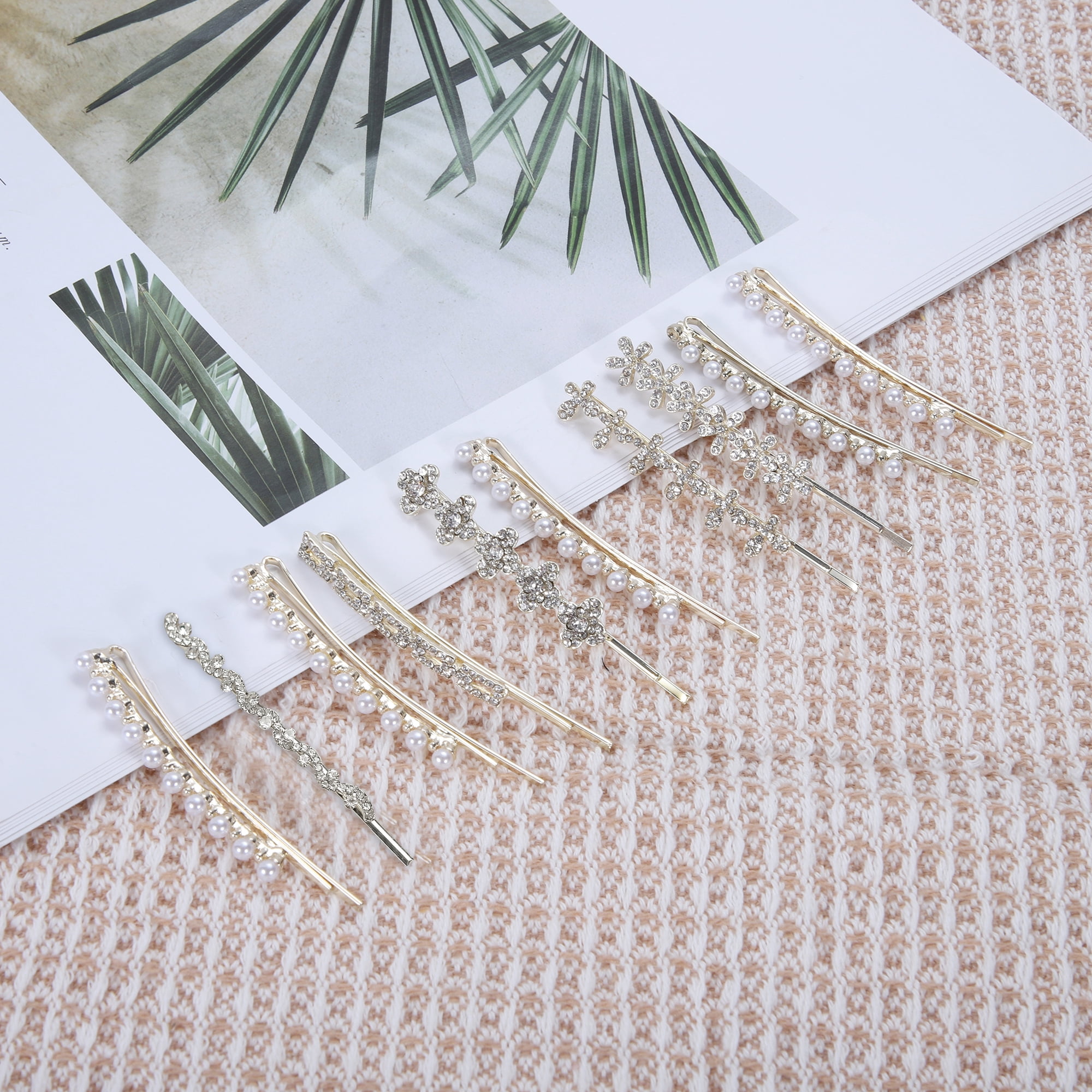 Unique Bargains 2Pcs Fashion Faux Pearl Bobby Pin Stylish Hair Accessories Faux Pearl