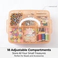 thumbnail image 5 of NOGIS Plastic Compartments Divider Organizer, 3 Layers 18 Compartments Portable Transparent Detachable Craft Storage Box with Handle for Crafts, Jewelry, Toy, Sewing Accessories,Multicolor, 5 of 7