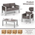 thumbnail image 3 of Costway 4 PCS Aluminum Patio Furniture Set with Thick Cushions & Tempered Glass Tabletop, 3 of 10
