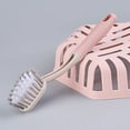 thumbnail image 1 of Long Handle Cleaning Brush for Bathroom Kitchen | Modern Compact Design | Durable PVC Bristles | Multi-Surface Floor Toilet Scrub | Washable Quick-Drying Head | White/Pink/Green | 27x5x6cm, 1 of 7