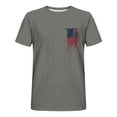 thumbnail image 4 of Shirts for Men Short Sleeve Round-Neck Independence Day Print Casual Shirts Dark Gray XXL, 4 of 5